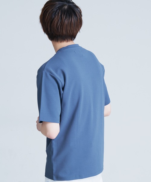 Blue Standard (ブルースタンダード)の「【BLUE STANDARD/ブルースタンダード】 梨地カットソーTシャツ 裾ラウンドタンクトップ 2点セット(Tシャツ/カットソー・メンズ・ブラック/グレー/ブルー・MEDIUM/LARGE/X-LARGE)」の4枚目の写真