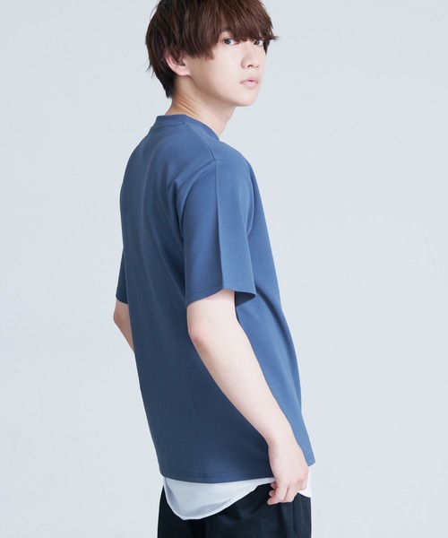 Blue Standard (ブルースタンダード)の「【BLUE STANDARD/ブルースタンダード】 梨地カットソーTシャツ 裾ラウンドタンクトップ 2点セット(Tシャツ/カットソー・メンズ・ブラック/グレー/ブルー・MEDIUM/LARGE/X-LARGE)」の6枚目の写真