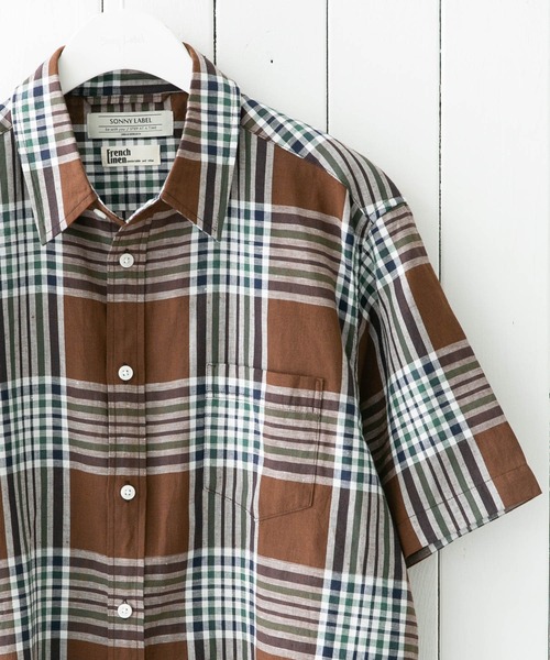 URBAN RESEARCH Sonny Label（アーバンリサーチサニーレーベル）の「リネン半袖シャツ（シャツ/ブラウス・メンズ・ベージュ系その他/ブラウン系その他/ネイビー/ベージュ/グリーン/ブルー系その他・SMALL/MEDIUM/LARGE）」の2枚目の写真