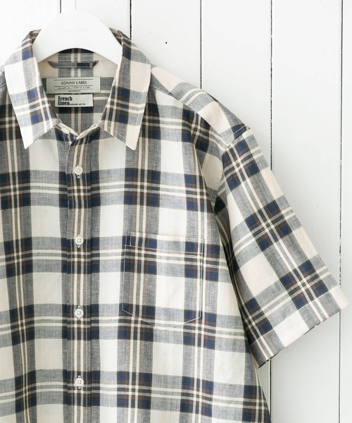 URBAN RESEARCH Sonny Label（アーバンリサーチサニーレーベル）の「リネン半袖シャツ（シャツ/ブラウス・メンズ・ベージュ系その他/ブラウン系その他/ネイビー/ベージュ/グリーン/ブルー系その他・SMALL/MEDIUM/LARGE）」の6枚目の写真