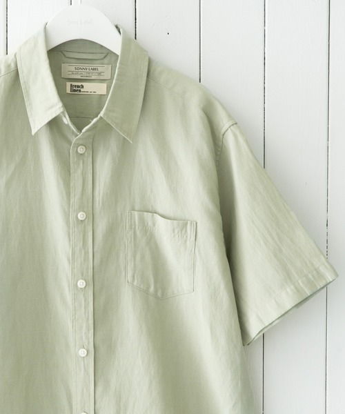 URBAN RESEARCH Sonny Label（アーバンリサーチサニーレーベル）の「リネン半袖シャツ（シャツ/ブラウス・メンズ・ベージュ系その他/ブラウン系その他/ネイビー/ベージュ/グリーン/ブルー系その他・SMALL/MEDIUM/LARGE）」の4枚目の写真