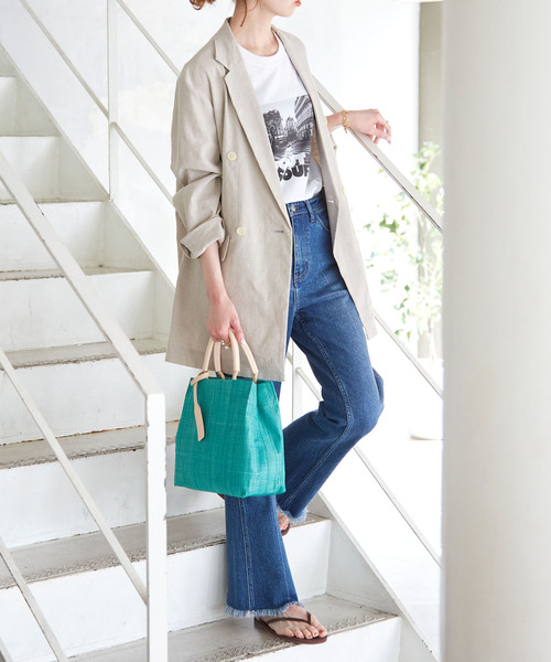 SLOBE IENA（スローブイエナ）の「【ELESAC/エルサック】SLOBE別注 キューブハンドバッグ◆（ハンドバッグ・レディース・ベージュ/グリーン/グレー・FREE）」の11枚目の写真