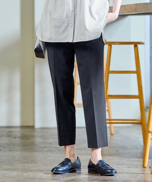 J.PRESS(ジェイプレス)の「【洗える・UVケア・接触冷感】ハイカウント2wayストレッチ パンツ(その他パンツ・レディース・ダークグリーン系/ふじ色系/ブラック系・7/11/9/13)」の2枚目の写真