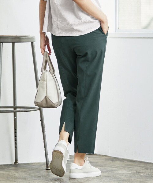 J.PRESS(ジェイプレス)の「【洗える・UVケア・接触冷感】ハイカウント2wayストレッチ パンツ(その他パンツ・レディース・ダークグリーン系/ふじ色系/ブラック系・7/11/9/13)」の3枚目の写真
