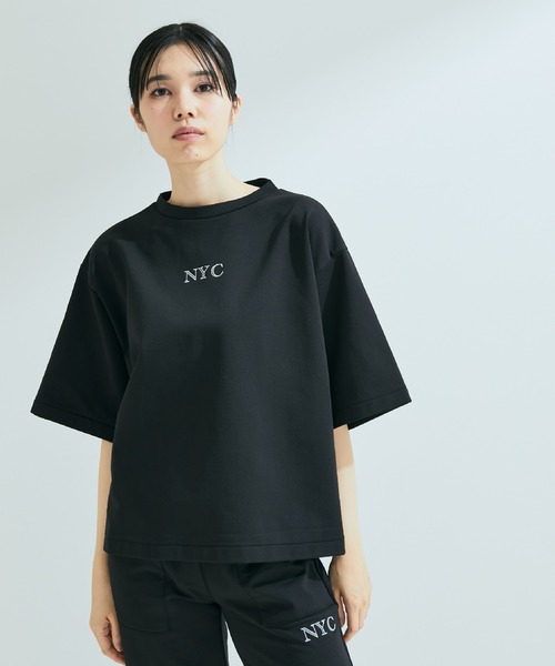 NERGY（ナージー）の「【ドライタッチ】NYCロゴ スウェット半袖プルオーバー（スウェット・レディース・ブラック/オレンジ/パープル系その他・FREE）」の2枚目の写真