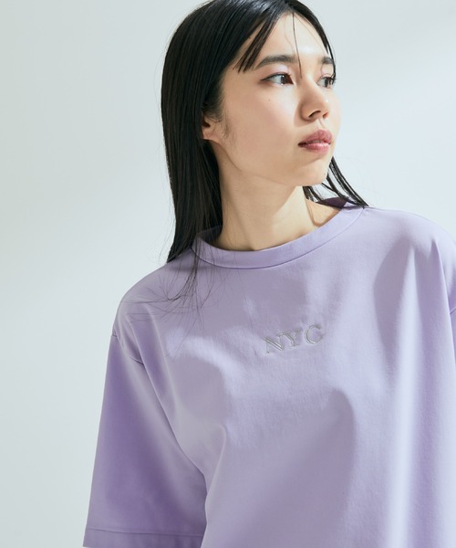 NERGY（ナージー）の「【ドライタッチ】NYCロゴ スウェット半袖プルオーバー（スウェット・レディース・ブラック/オレンジ/パープル系その他・FREE）」の7枚目の写真