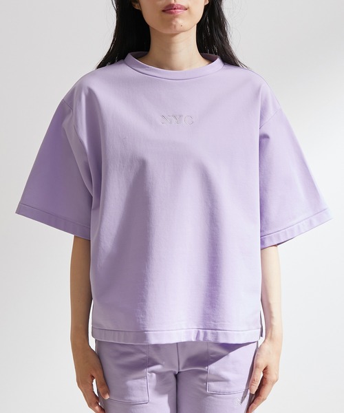 NERGY（ナージー）の「【ドライタッチ】NYCロゴ スウェット半袖プルオーバー（スウェット・レディース・ブラック/オレンジ/パープル系その他・FREE）」の14枚目の写真