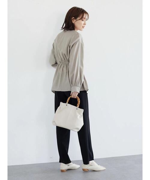ELENCARE DUE（エレンカーレデュエ）の「・ELENCARE DUE シアードロストシャツチュニック（シャツ/ブラウス・レディース・ベージュ/アイボリー/グリーン系その他3/ブラック・FREE）」の6枚目の写真