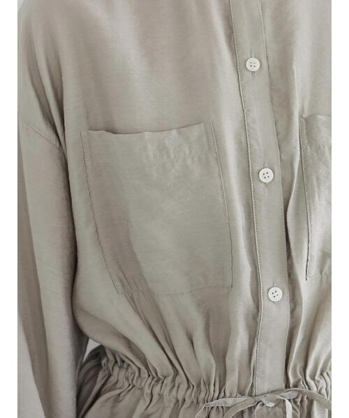 ELENCARE DUE（エレンカーレデュエ）の「・ELENCARE DUE シアードロストシャツチュニック（シャツ/ブラウス・レディース・ベージュ/アイボリー/グリーン系その他3/ブラック・FREE）」の12枚目の写真