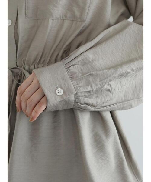 ELENCARE DUE（エレンカーレデュエ）の「・ELENCARE DUE シアードロストシャツチュニック（シャツ/ブラウス・レディース・ベージュ/アイボリー/グリーン系その他3/ブラック・FREE）」の13枚目の写真