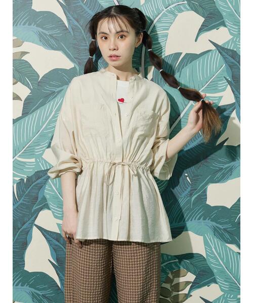 ELENCARE DUE（エレンカーレデュエ）の「・ELENCARE DUE シアードロストシャツチュニック（シャツ/ブラウス・レディース・ベージュ/アイボリー/グリーン系その他3/ブラック・FREE）」の15枚目の写真