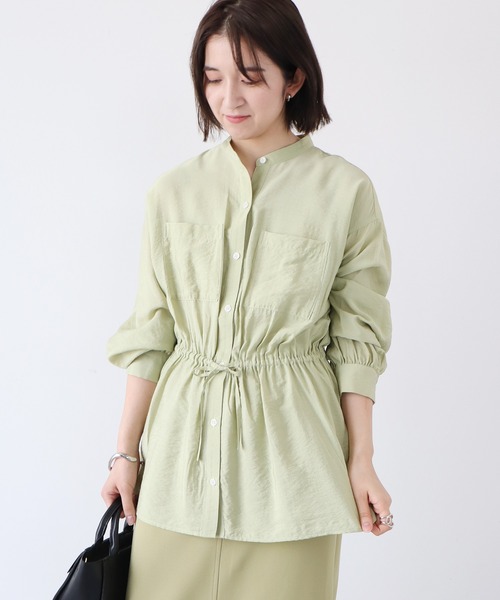 ELENCARE DUE（エレンカーレデュエ）の「・ELENCARE DUE シアードロストシャツチュニック（シャツ/ブラウス・レディース・ベージュ/アイボリー/グリーン系その他3/ブラック・FREE）」の19枚目の写真