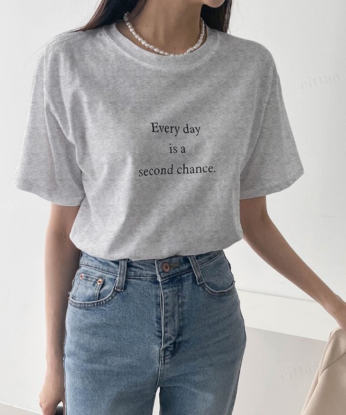 Dalfwin(ダールフィン)の「2022 S/S 春夏 韓国 Tシャツ半袖レディース EverydayレタリングTシャツ(Tシャツ/カットソー・レディース・ホワイト/ブラック/グレー・FREE)」の3枚目の写真