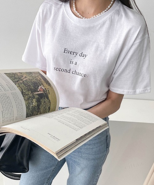 Dalfwin(ダールフィン)の「2022 S/S 春夏 韓国 Tシャツ半袖レディース EverydayレタリングTシャツ(Tシャツ/カットソー・レディース・ホワイト/ブラック/グレー・FREE)」の1枚目の写真