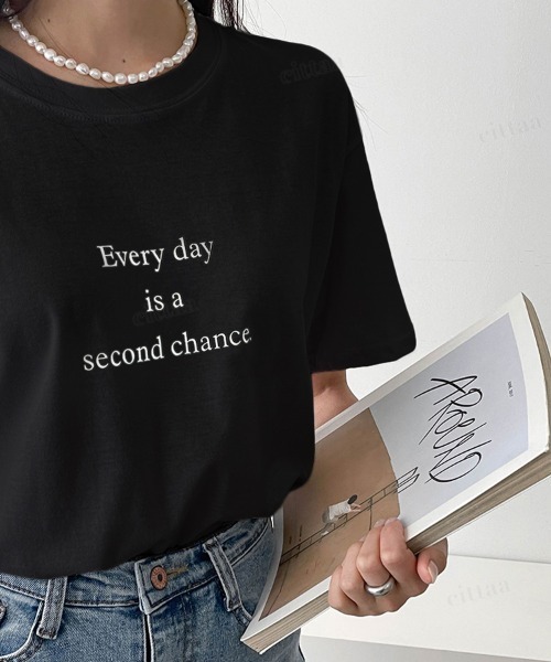 Dalfwin(ダールフィン)の「2022 S/S 春夏 韓国 Tシャツ半袖レディース EverydayレタリングTシャツ(Tシャツ/カットソー・レディース・ホワイト/ブラック/グレー・FREE)」の2枚目の写真