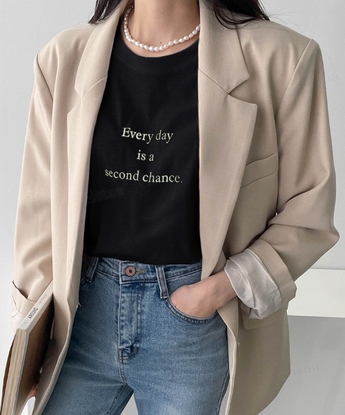 Dalfwin(ダールフィン)の「2022 S/S 春夏 韓国 Tシャツ半袖レディース EverydayレタリングTシャツ(Tシャツ/カットソー・レディース・ホワイト/ブラック/グレー・FREE)」の14枚目の写真