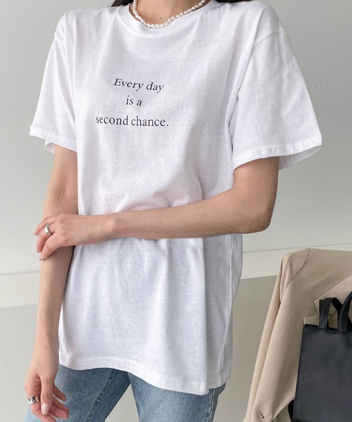 Dalfwin(ダールフィン)の「2022 S/S 春夏 韓国 Tシャツ半袖レディース EverydayレタリングTシャツ(Tシャツ/カットソー・レディース・ホワイト/ブラック/グレー・FREE)」の13枚目の写真