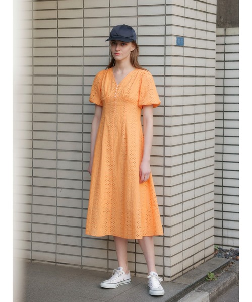 TONAL コットンレースフロント釦ワンピース TONAL（トーナル）の「コットンレースフロント釦ワンピース