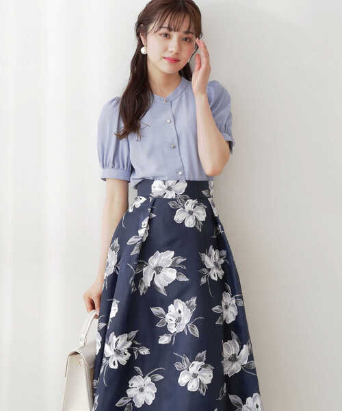 PROPORTION BODY DRESSING（プロポーションボディドレッシング）の「バンドカラーシャツ / 1212110507（シャツ/ブラウス・レディース・ブルー/ホワイト/グレー・SMALL/MEDIUM）」の4枚目の写真