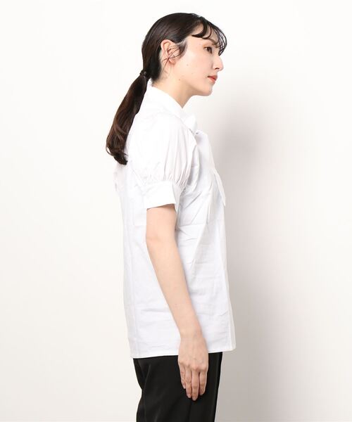 frunco（フランコ）の「半袖コットンボウタイブラウス（シャツ/ブラウス・レディース・ピンク/ホワイト/ブルー・FREE）」の9枚目の写真