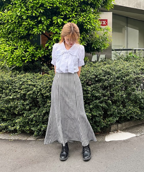 frunco（フランコ）の「半袖コットンボウタイブラウス（シャツ/ブラウス・レディース・ピンク/ホワイト/ブルー・FREE）」の11枚目の写真