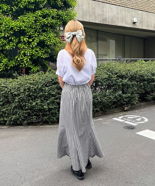 frunco（フランコ）の「半袖コットンボウタイブラウス（シャツ/ブラウス・レディース・ピンク/ホワイト/ブルー・FREE）」の4枚目の写真