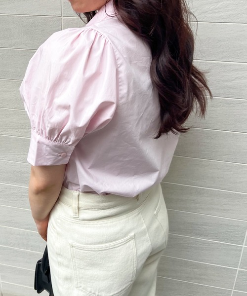 frunco（フランコ）の「半袖コットンボウタイブラウス（シャツ/ブラウス・レディース・ピンク/ホワイト/ブルー・FREE）」の6枚目の写真