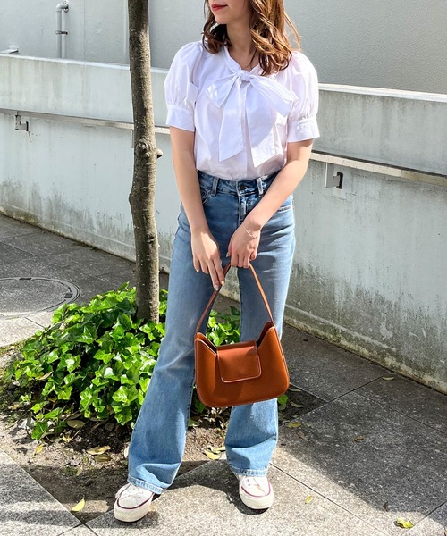 frunco（フランコ）の「半袖コットンボウタイブラウス（シャツ/ブラウス・レディース・ピンク/ホワイト/ブルー・FREE）」の19枚目の写真