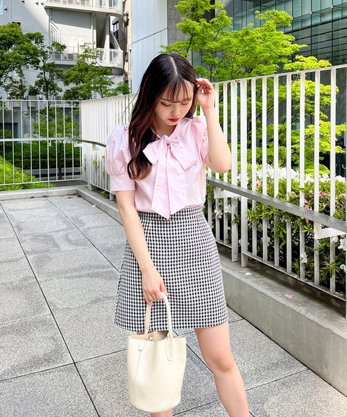 frunco（フランコ）の「半袖コットンボウタイブラウス（シャツ