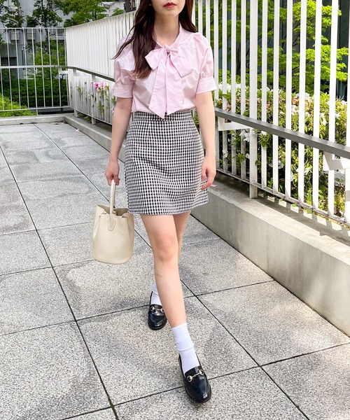 frunco（フランコ）の「半袖コットンボウタイブラウス（シャツ/ブラウス・レディース・ピンク/ホワイト/ブルー・FREE）」の16枚目の写真