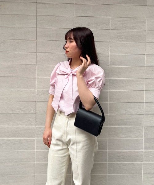 frunco（フランコ）の「半袖コットンボウタイブラウス（シャツ/ブラウス・レディース・ピンク/ホワイト/ブルー・FREE）」の15枚目の写真