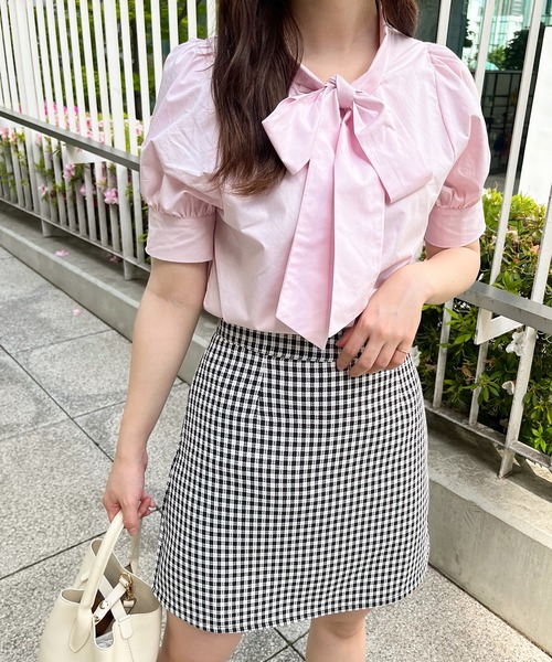 frunco（フランコ）の「半袖コットンボウタイブラウス（シャツ/ブラウス・レディース・ピンク/ホワイト/ブルー・FREE）」の22枚目の写真