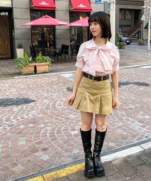 frunco（フランコ）の「半袖コットンボウタイブラウス（シャツ/ブラウス・レディース・ピンク/ホワイト/ブルー・FREE）」の21枚目の写真