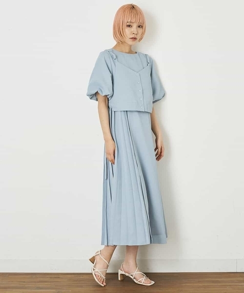 A de a.v.v（アードアー・ヴェ・ヴェ）の「［SET UP対応］ウエストドロストビスチェ（シャツ/ブラウス・レディース・ブラック/ライトブルー/マスタード・38/36）」の15枚目の写真