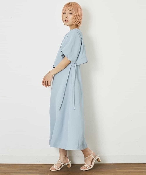 A de a.v.v（アードアー・ヴェ・ヴェ）の「［SET UP対応］ウエストドロストビスチェ（シャツ/ブラウス・レディース・ブラック/ライトブルー/マスタード・38/36）」の5枚目の写真