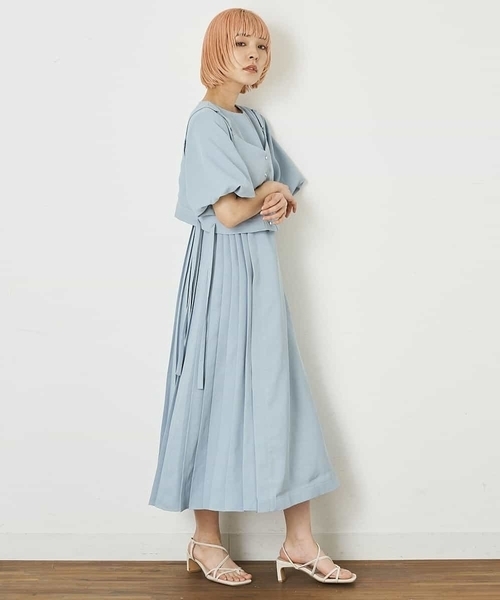 A de a.v.v（アードアー・ヴェ・ヴェ）の「［SET UP対応］ウエストドロストビスチェ（シャツ/ブラウス・レディース・ブラック/ライトブルー/マスタード・38/36）」の21枚目の写真