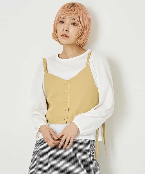 A de a.v.v（アードアー・ヴェ・ヴェ）の「［SET UP対応］ウエストドロストビスチェ（シャツ/ブラウス・レディース・ブラック/ライトブルー/マスタード・38/36）」の19枚目の写真