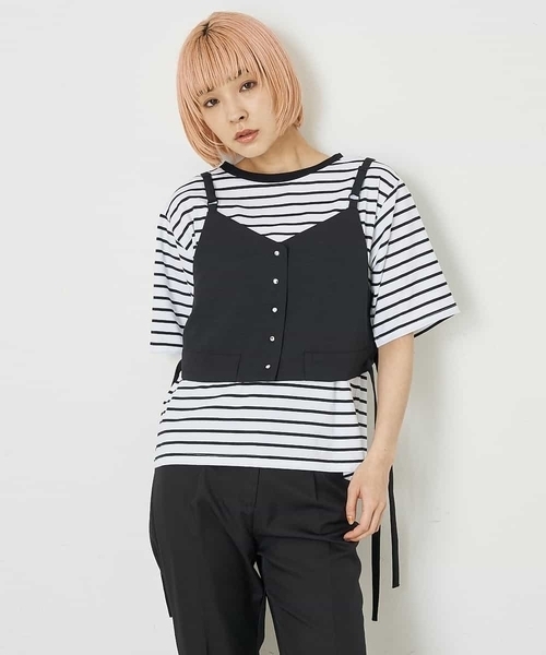 A de a.v.v（アードアー・ヴェ・ヴェ）の「［SET UP対応］ウエストドロストビスチェ（シャツ/ブラウス・レディース・ブラック/ライトブルー/マスタード・38/36）」の8枚目の写真