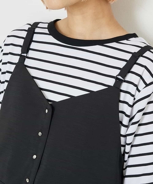 A de a.v.v（アードアー・ヴェ・ヴェ）の「［SET UP対応］ウエストドロストビスチェ（シャツ/ブラウス・レディース・ブラック/ライトブルー/マスタード・38/36）」の14枚目の写真