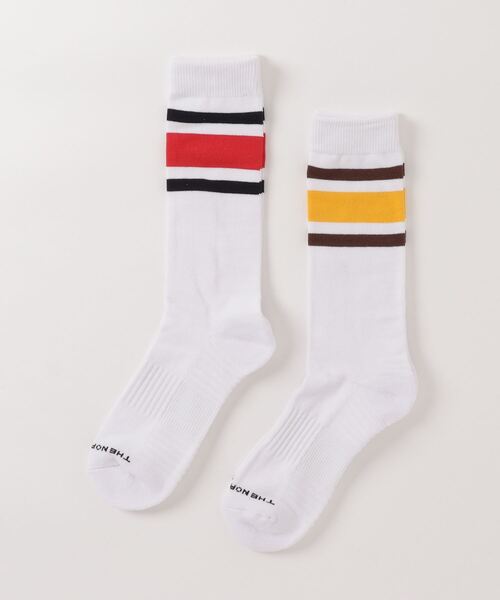 THE NORTH FACE（ザノースフェイス）の「【THE NORTH FACE】RUNNING BORDER 2P（ソックス/靴下・メンズ・イエロー系・LARGE/MEDIUM）」の3枚目の写真