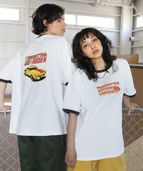 MSG(エムエスジー)の「ヴィンテージライクプリント5分袖Tシャツ リンガーTシャツ(Tシャツ/カットソー・メンズ・ブラック/ホワイト系2/ブラック系2/グレー/ホワイト/ブラウン/グリーン/ホワイト系3/ブラック系3・L/S/XL/M)」の4枚目の写真