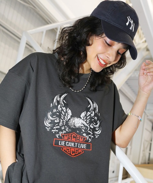 MSG(エムエスジー)の「ヴィンテージライクプリント5分袖Tシャツ リンガーTシャツ(Tシャツ/カットソー・メンズ・ブラック/ホワイト系2/ブラック系2/グレー/ホワイト/ブラウン/グリーン/ホワイト系3/ブラック系3・L/S/XL/M)」の6枚目の写真
