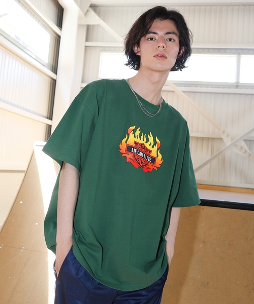 MSG(エムエスジー)の「ヴィンテージライクプリント5分袖Tシャツ リンガーTシャツ(Tシャツ/カットソー・メンズ・ブラック/ホワイト系2/ブラック系2/グレー/ホワイト/ブラウン/グリーン/ホワイト系3/ブラック系3・L/S/XL/M)」の9枚目の写真