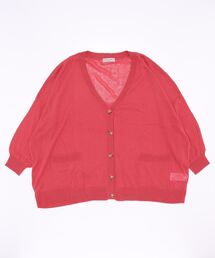 【マシンウォッシャブル】Vネックパフスリーブカーディガン