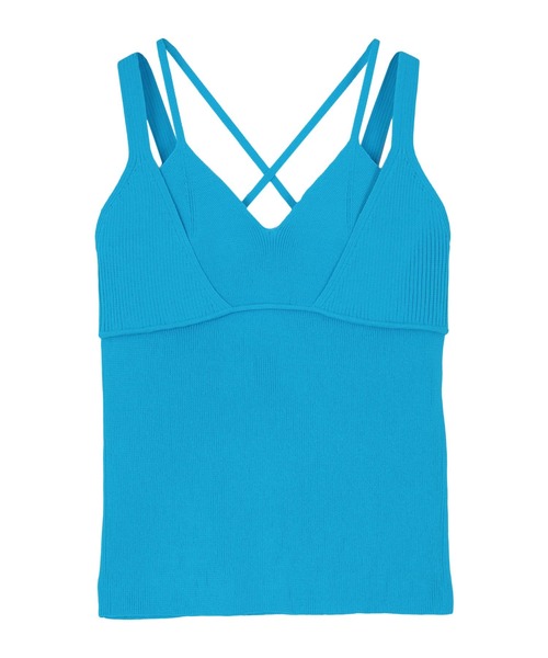 miette（ミエット）の「ダブルストラップニットキャミソール（キャミソール・レディース・ピンク/オレンジ/グリーン/ブルー/ブラック・FREE）」の4枚目の写真