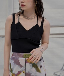 miette | ﾀﾞﾌﾞﾙｽﾄﾗｯﾌﾟﾆｯﾄｷｬﾐｿｰﾙ(キャミソール)