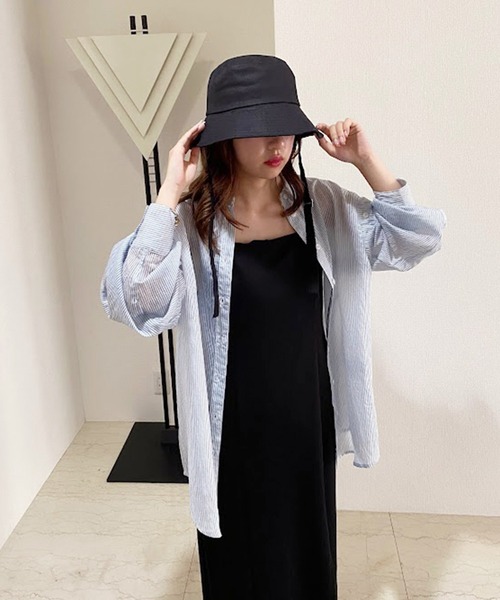 one after another NICE CLAUP（ワンアフターアナザーナイスクラップ）の「【2022AWアイテム】ひも付バケットハット（ハット・レディース・ブラック/ベージュ・FREE）」の11枚目の写真