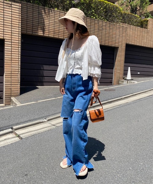 one after another NICE CLAUP（ワンアフターアナザーナイスクラップ）の「【2022AWアイテム】ひも付バケットハット（ハット・レディース・ブラック/ベージュ・FREE）」の9枚目の写真