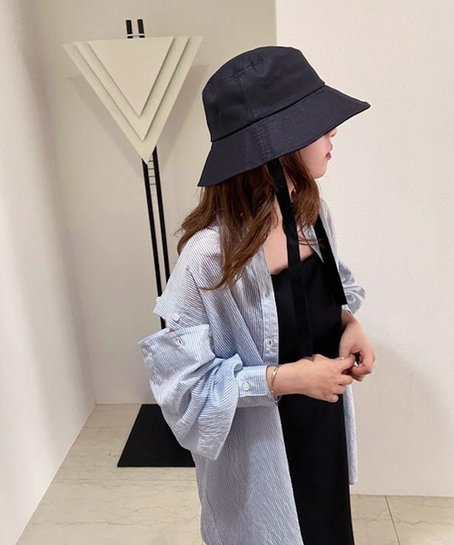 one after another NICE CLAUP（ワンアフターアナザーナイスクラップ）の「【2022AWアイテム】ひも付バケットハット（ハット・レディース・ブラック/ベージュ・FREE）」の22枚目の写真