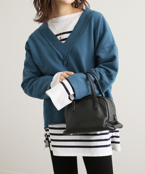 SLOBE IENA（スローブイエナ）の「【AULENTTI/オウレンティ】ミニボストンハンドバッグ（ボストンバッグ・レディース・ブラック/グリーン/キャメル・FREE）」の5枚目の写真